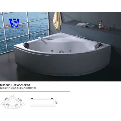 140x80x65 cm White rectangle outdoor acrylic transparent glass bathtub