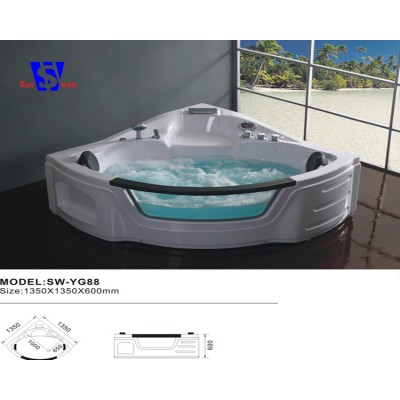 135x135x60cm Customize personality 2 person cheap massage whirlpool bathtub