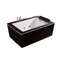 Beautiful waterfall massage bathtub with colorful lights & wooden top